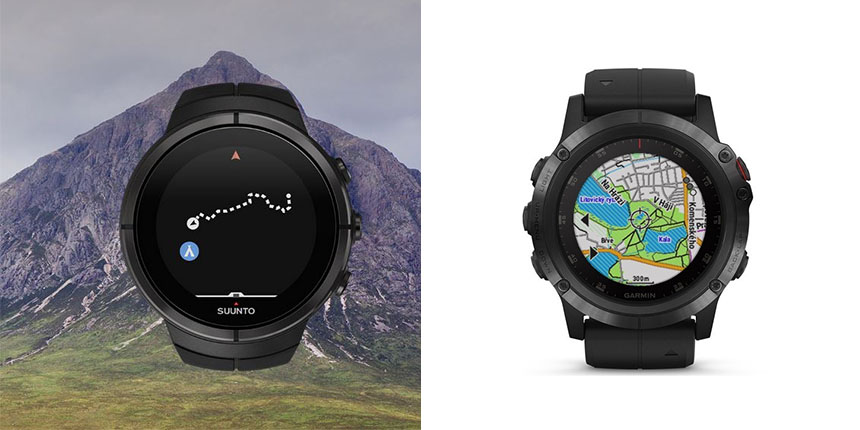 Suunto 9 vs Garmin Fenix 5 Plus navigace